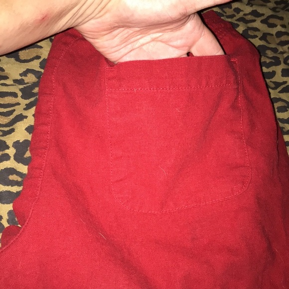 Maurices size large red linen blend shorts elastic pull on waist - Picture 10 of 15